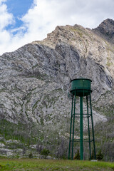 Naklejka premium Green watertower in Waterton Lakes National Park Canada