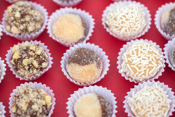 Handcrafted sweets for a children's party. selective focus