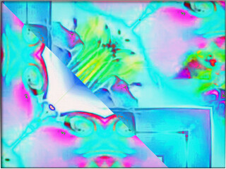Abstract, Pastel shades with Multiple Shapes and Form, within a Border     digital art