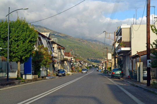 A road in Kainourgio village in Agrinio, Greece.