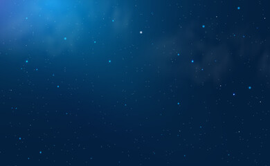 Fototapeta premium Night starry sky, dark blue space background with stars. Vector illustration