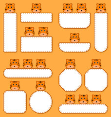 Set of cute banner with Tiger