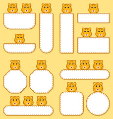 Set of cute banner with Leopard