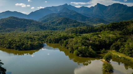 The exuberant Atlantic Forest within the protected area of the Guapiaçu Ecological Reserve, in the metropolitan region of Rio de Janeiro.