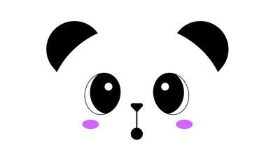 kawaii panda vector. panda background, cute panda, and panda face. flat panda style - stock vector. © buayacreative