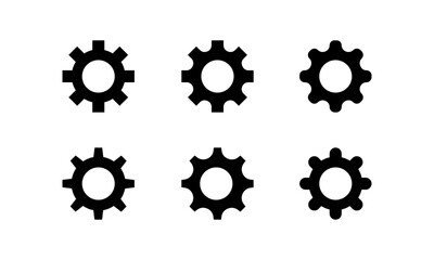 setting icon set. setting, gear, cogwheel, or configuration with black style - stock vector.