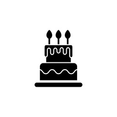 Cake icon vector for web and mobile app. Cake sign and symbol. Birthday cake icon