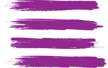 Violet brush stroke set isolated on background. Collection of trendy brush stroke vector for violet ink paint, grunge backdrop, dirt banner, watercolor design and dirty texture. Brush stroke vector