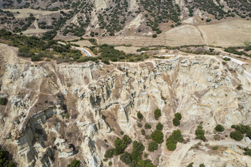 Kula Fairy Chimneys, Kula Geopark at location Manisa, Turkey. Kula Volcanic Geopark, also known as Kuladoccia (Kuladokya).