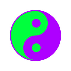 Yin-yang symbol. Vector icon isolated on white background.