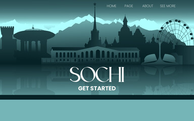 Sochi city silhouette