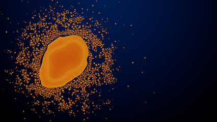 Microscopic View of Monkeypox Virus. Viral Disease concept with Copy-Space.