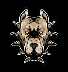 pit bull head mascot vector