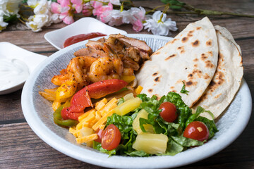korean style delicious food fajita