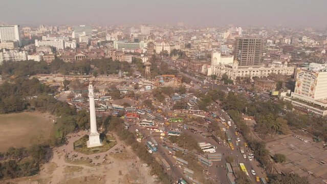 Kolkata city transportation Aerial View