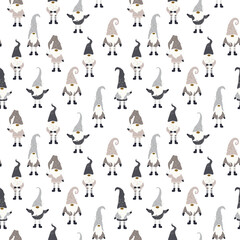 NOLIDAY GNOMES seamless pattern illustrations