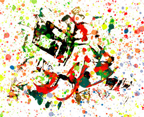 Wallpaper action painting, abstract paint droplets