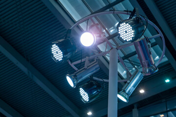 LED stage lighting fixtures at the show
