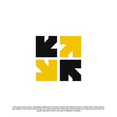 Arrow logo design with infinity arrow start up and level up company