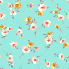 Obraz na płótnie Canvas Seamless and beautiful flower illustration pattern,