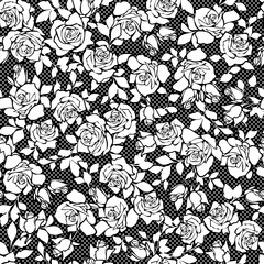 Seamless pattern with a beautiful bouquet of roses,