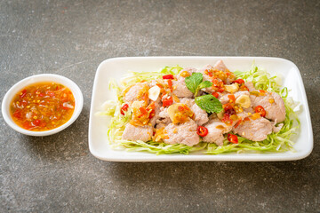 Boiled Pork with Lime Garlic and Chili Sauce