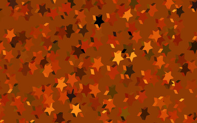 Dark Orange vector layout with bright stars.
