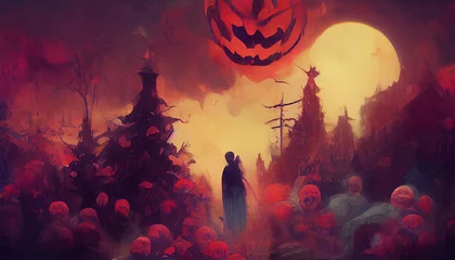 Rolgordijnen Halloween Pumpkin Heads © AICreations