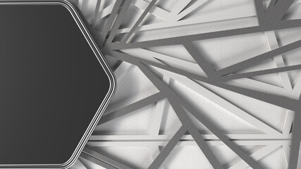 3D render wallpaper abstract hexagon white for logo