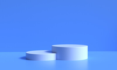 3D Render podium stage for sale discount, product mockup, blue colors