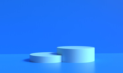 3D Render podium stage for sale discount, product mockup, blue colors
