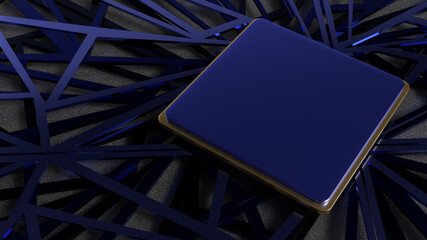 3D render wallpaper abstract Rectangle blue colors for logo
