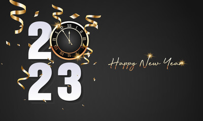 Fototapeta na wymiar 2023 Happy New Year Background Design. Greeting Card, Banner, Poster. Vector Illustration.