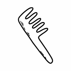 Hair comb. Vector doodle illustration. Icon.