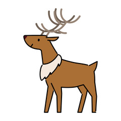 シンプルでおしゃれなトナカイのイラスト