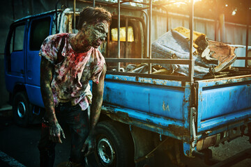 angry bloody zombie