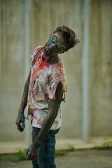 terrible bloody zombie