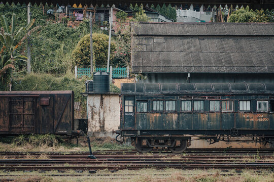 train carriage at the railway station in Nawalapitiya