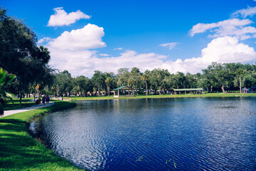 A beautiful  community pond or lake