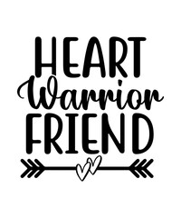 Heart warrior friend svg cut file