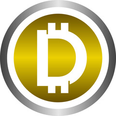 Bitcoin letters with gold and silver color concept. Will be more great on black background.