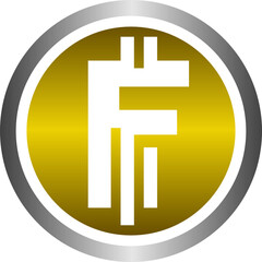 Bitcoin letters with gold and silver color concept. Will be more great on black background.