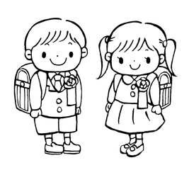 入学式のかわいい手描きイラスト