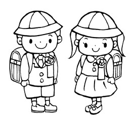 入学式のかわいい手描きイラスト