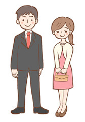 入学式の両親のイラスト