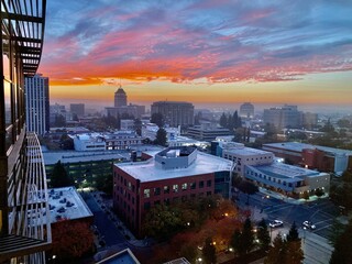 Sunset over Downtown Fresno