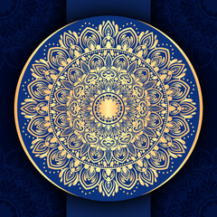 Golden ornamental mandala with luxury background