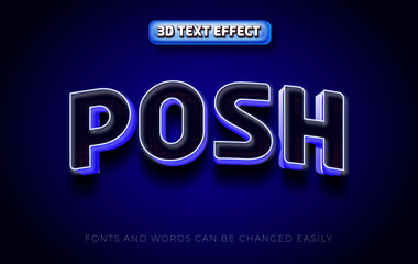 Posh rich 3d editable text effect style