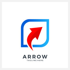 arrow up logo design illustration, modern and simple arrow