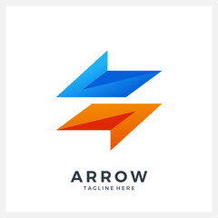 Switch arrows logo illustration, transfer arrow logo